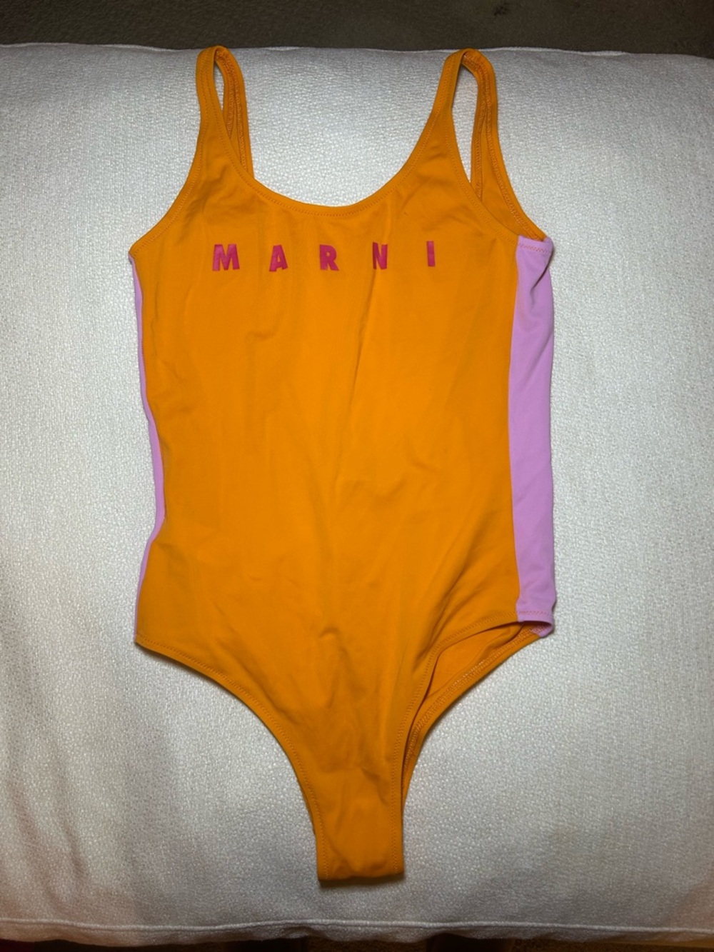 Marni Girls Marni One-Piece with Pink Side Panels